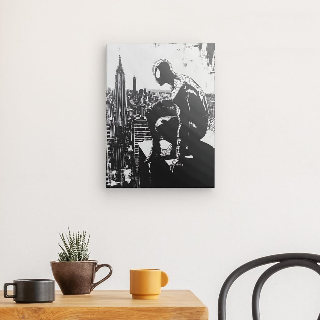 Tableau Design Spiderman Buildings Noir et Blanc Univers Noir et Blanc
