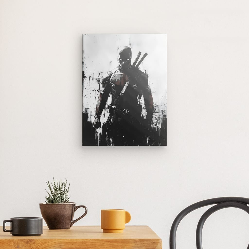 Tableau Deadpool comics noir et blanc Univers Noir et Blanc