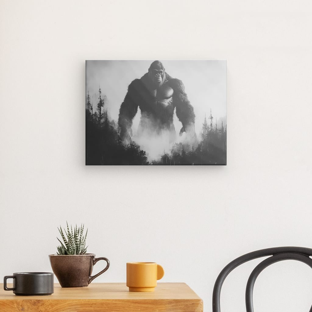 Tableau King-Kong forêt noir et blanc Univers Noir et Blanc