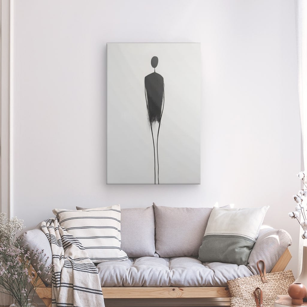 Tableau silhouette moderne personnage minimaliste Univers Noir et Blanc