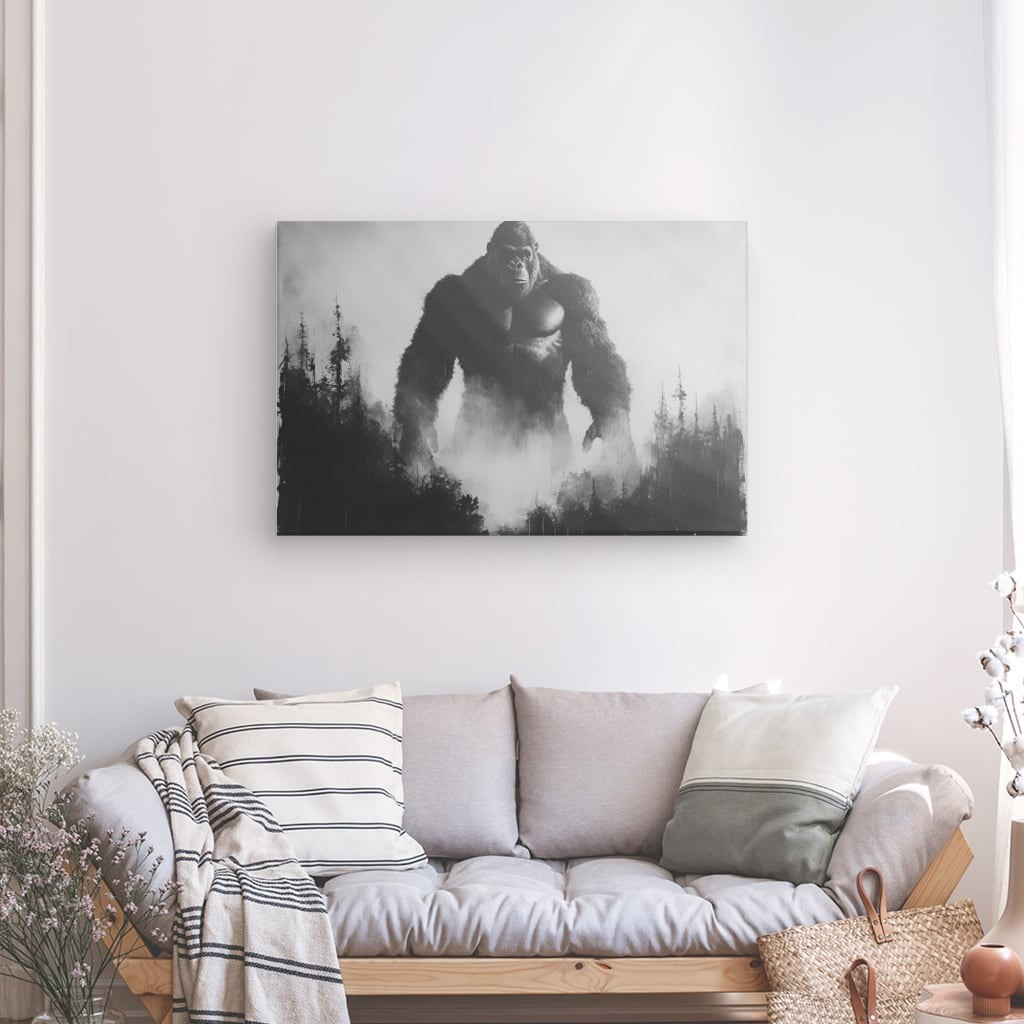 Tableau King-Kong forêt noir et blanc Univers Noir et Blanc