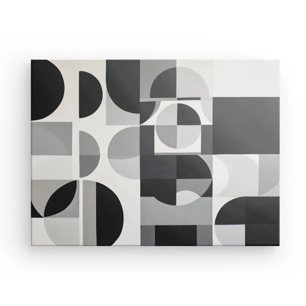 Tableau Formes Géométriques Noir et Blanc Design Moderne Contemporain - #tag1# - #tag2#