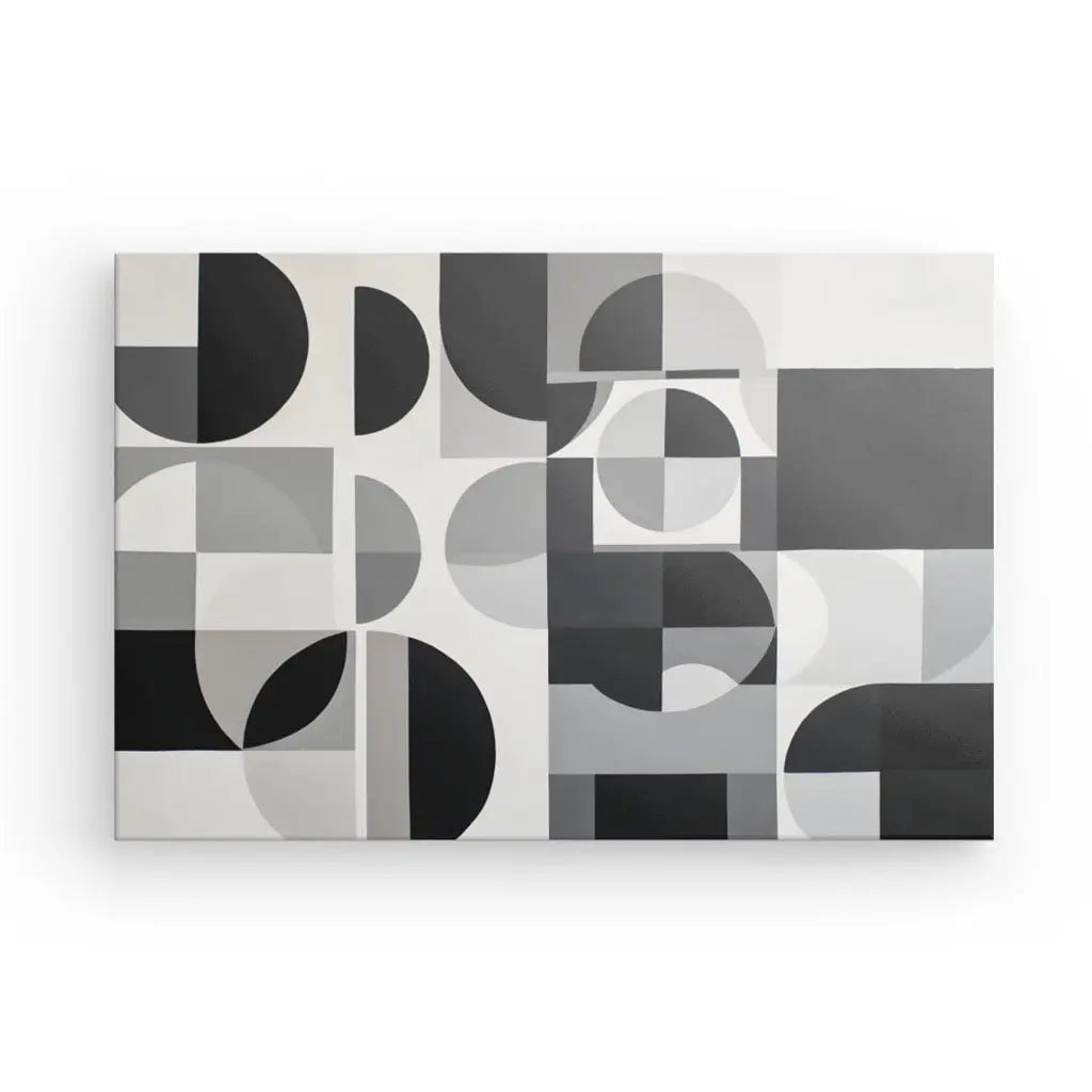 Tableau Formes Géométriques Noir et Blanc Design Moderne Contemporain - #tag1# - #tag2#