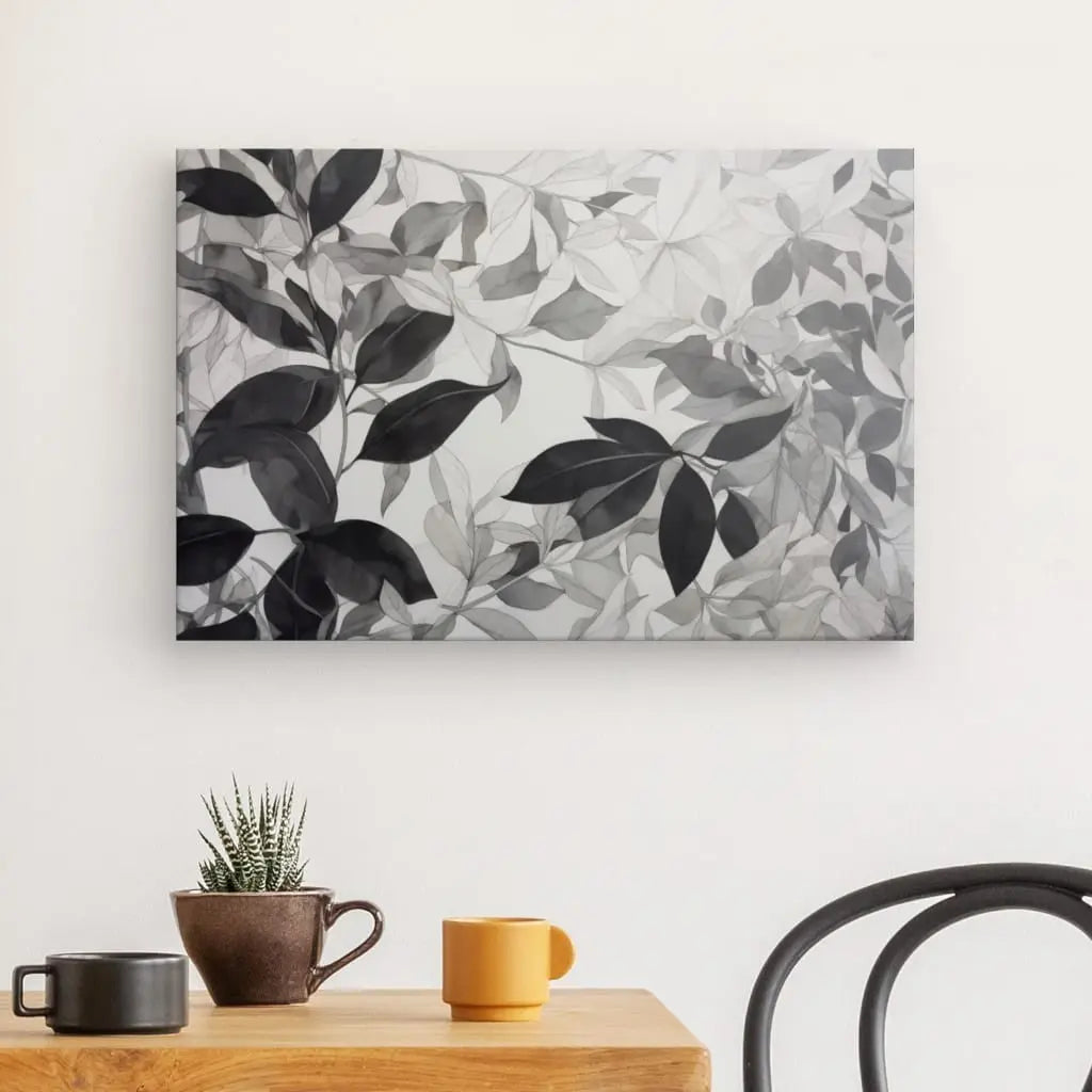Tableau Végétaux Feuilles Dessin Noir et Blanc - #tag1# - #tag2#