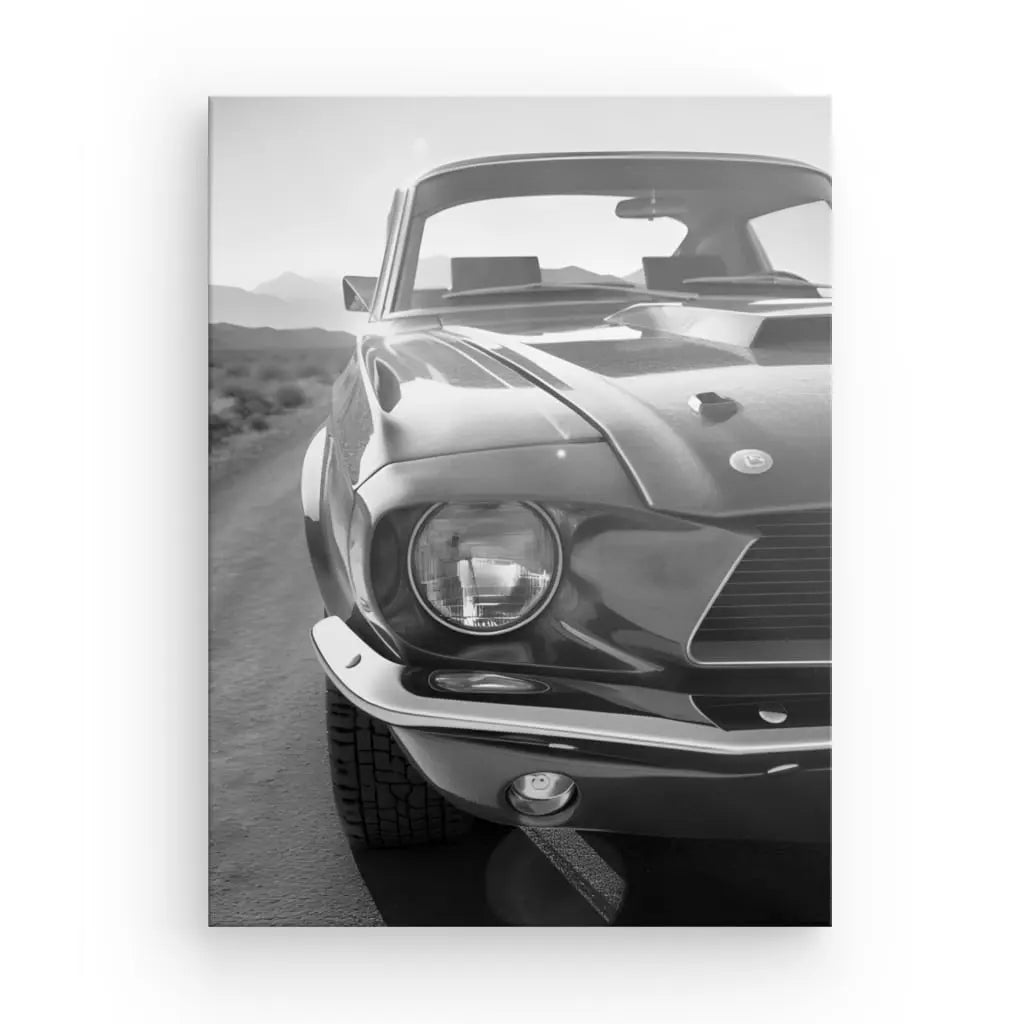 Tableau Voiture Vintage Noir et Blanc Muscle Car Mustang - #tag1# - #tag2#