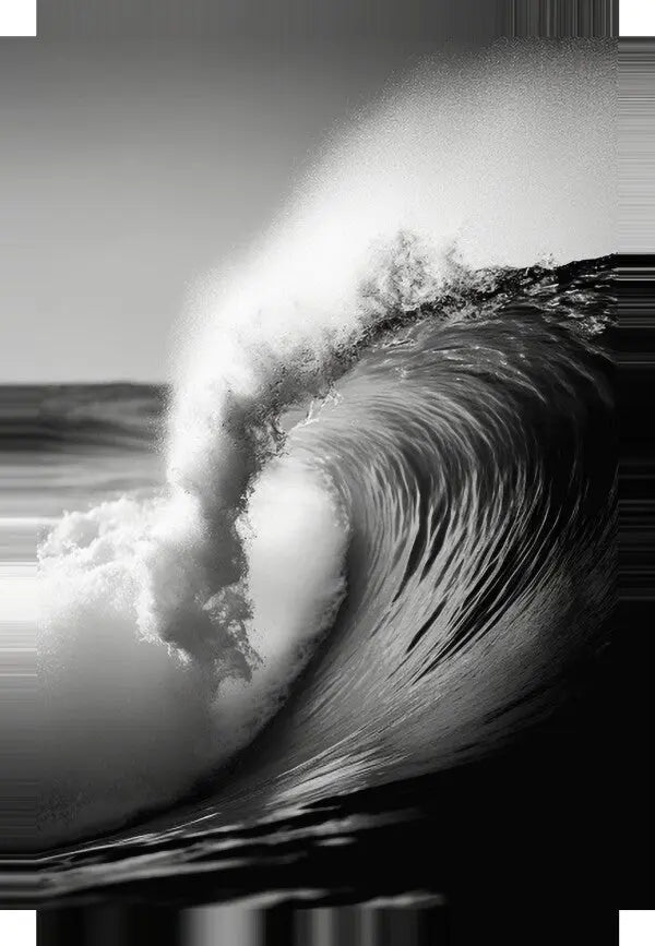 Tableau Vague Surf Rouleau Océan Noir et Blanc - #tag1# - #tag2#