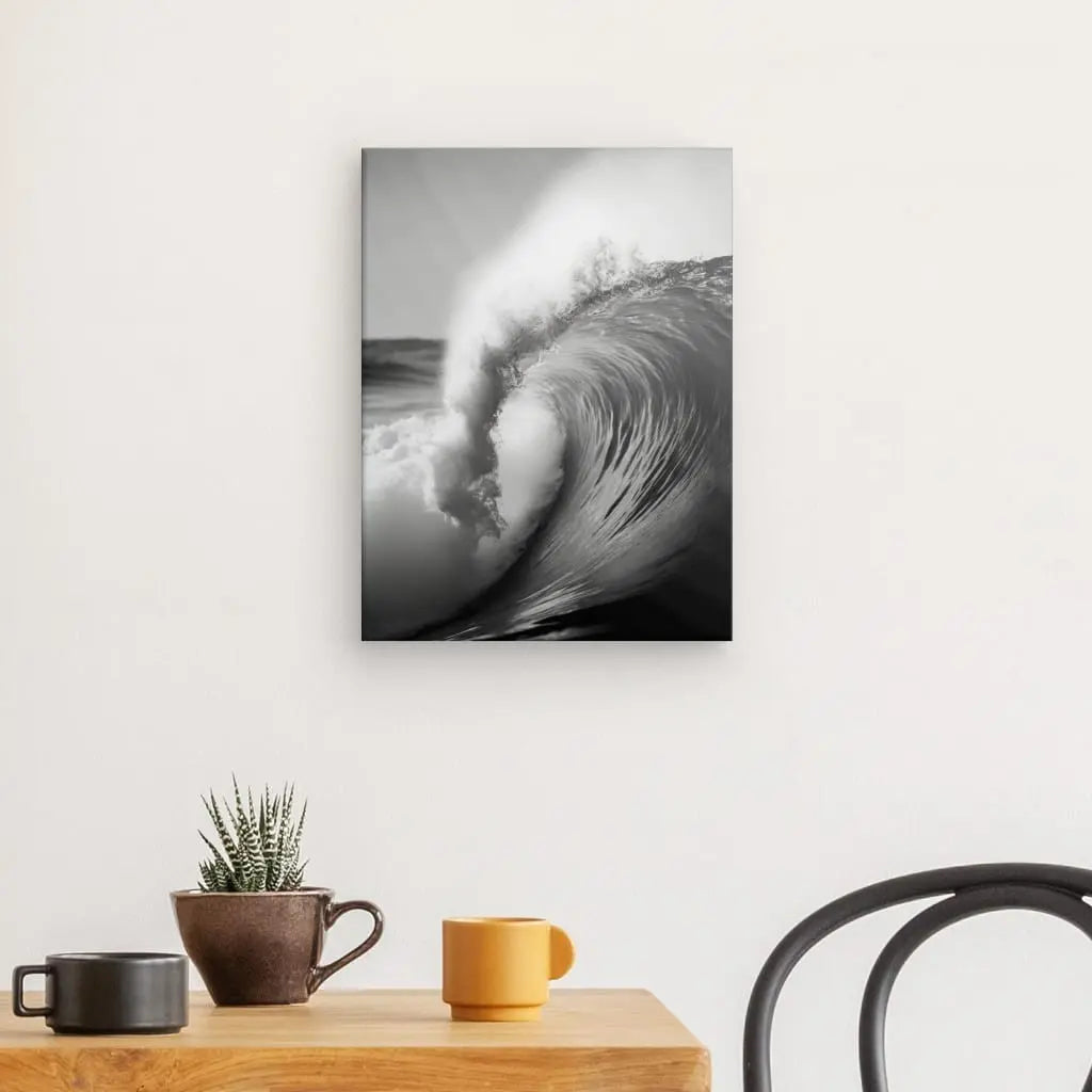 Tableau Vague Surf Rouleau Océan Noir et Blanc - #tag1# - #tag2#