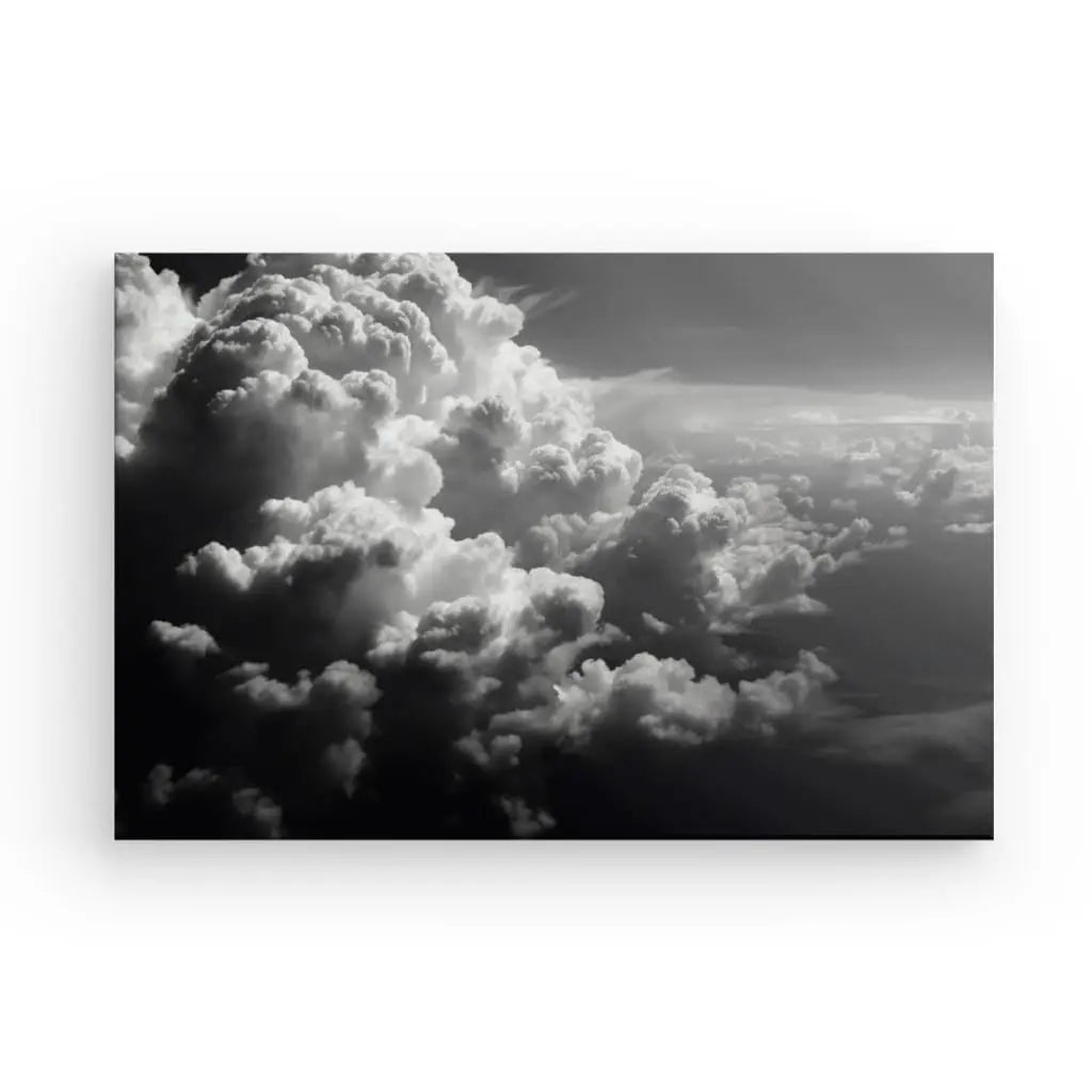 Tableau Cloudy Nuages Coton Noir et Blanc - #tag1# - #tag2#