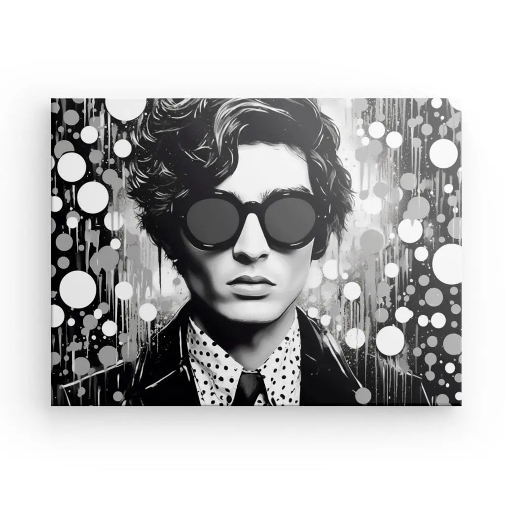 Tableau Homme Pop Art Bulles Noir et Blanc - #tag1# - #tag2#
