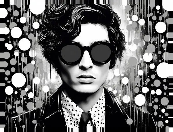 Tableau Homme Pop Art Bulles Noir et Blanc - #tag1# - #tag2#