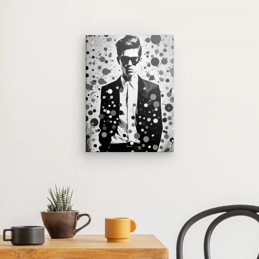 Tableau Gentleman Pop Art Design Noir et Blanc - #tag1# - #tag2#