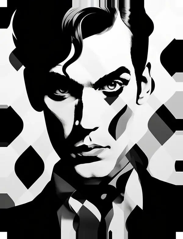 Tableau Homme Moderne Pop Art Monochrome - #tag1# - #tag2#
