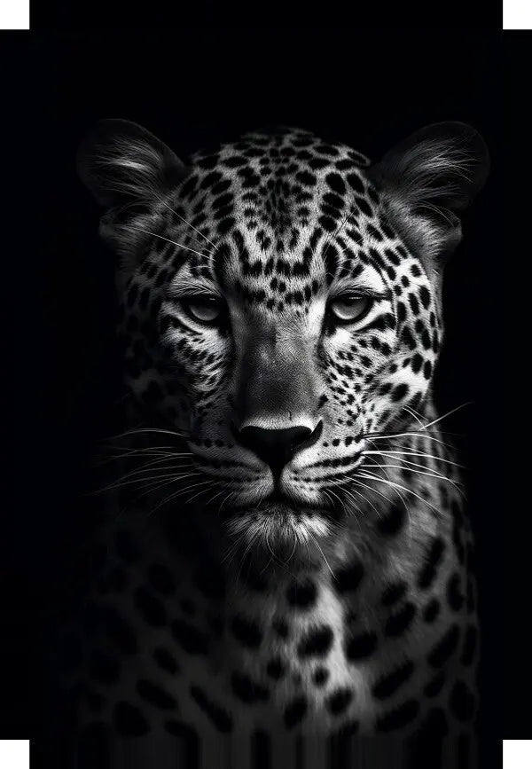 Tableau Panthère Portrait Sauvage Noir et Blanc - #tag1# - #tag2#