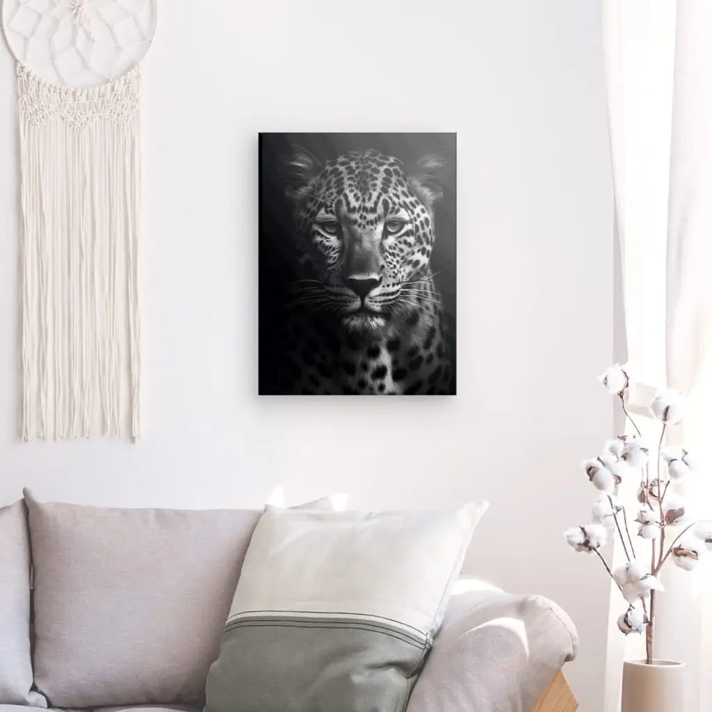Tableau Panthère Portrait Sauvage Noir et Blanc - #tag1# - #tag2#