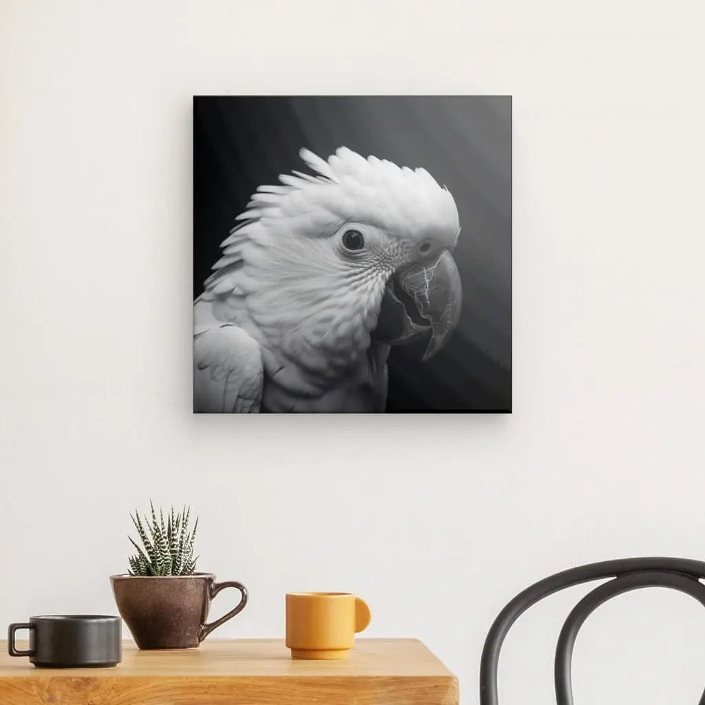 Tableau Perroquet Perruche Gros Plan Noir et Blanc - #tag1# - #tag2#
