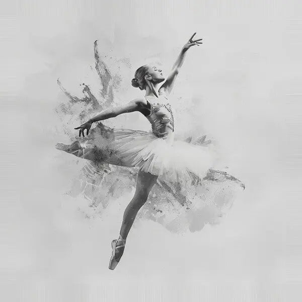 Tableau Danseuse Etoile Classique Peinture Noir et Blanc - #tag1# - #tag2#