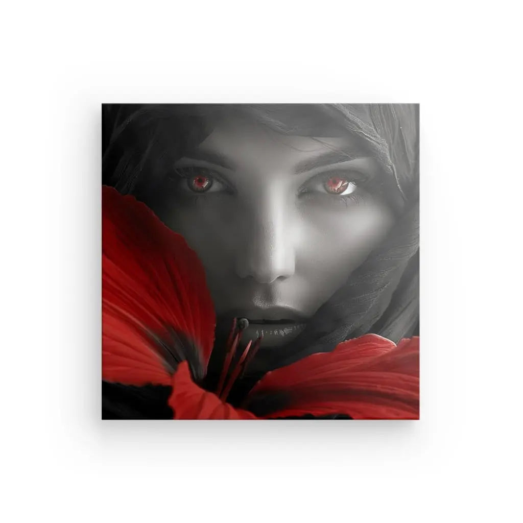 Tableau Femme Noir et Blanc Touche de Rouge - #tag1# - #tag2#
