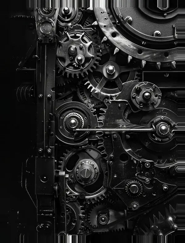 Tableau Style Steampunk Noir et Blanc - #tag1# - #tag2#