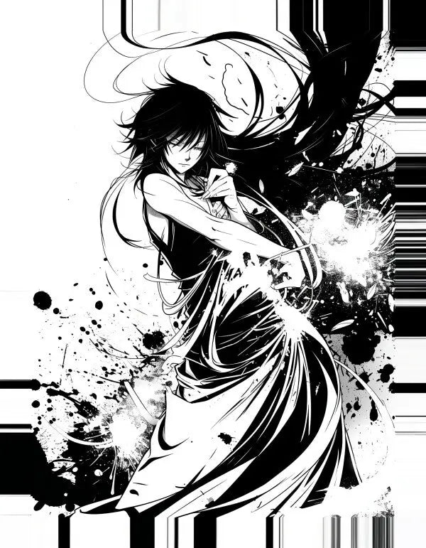 Tableau Dessin Portrait Manga Monochrome - #tag1# - #tag2#
