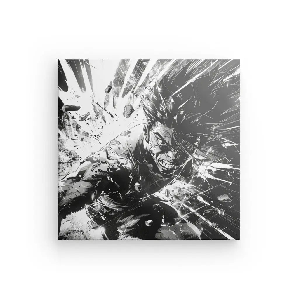 Tableau Combat Manga Dessin Noir et Blanc - #tag1# - #tag2#