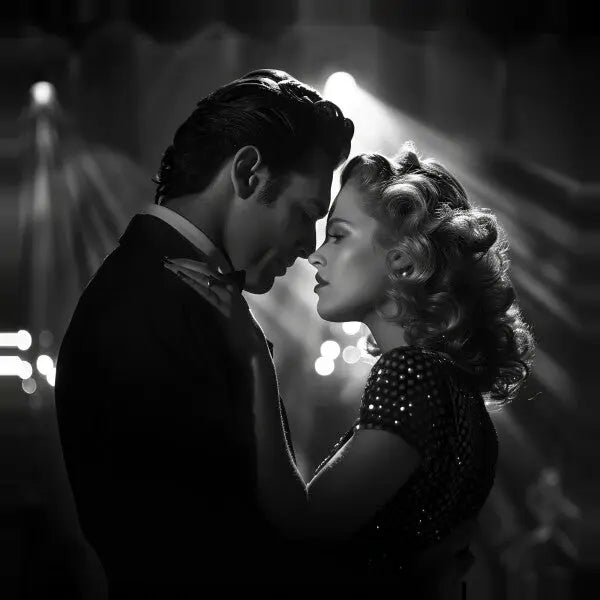 Tableau Scène Amour Baiser Noir et Blanc - #tag1# - #tag2#