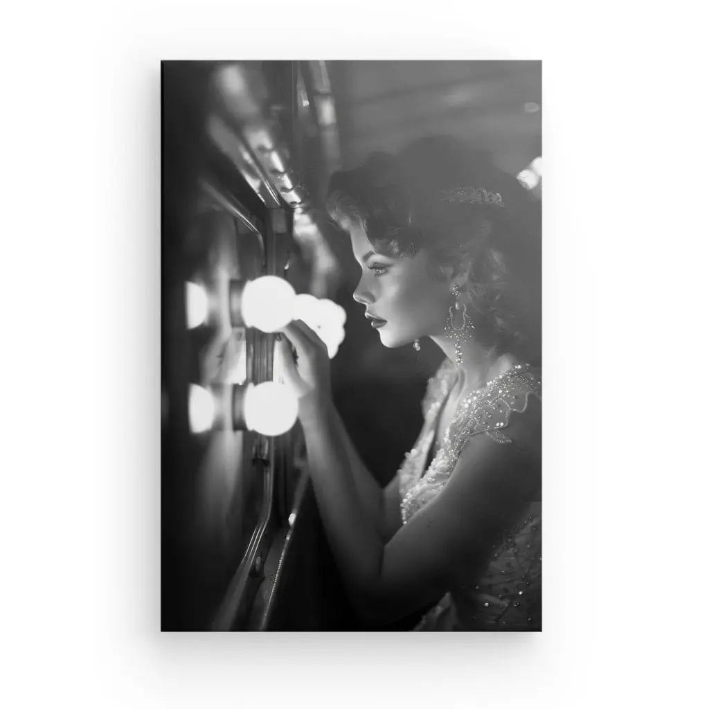 Tableau Pin up Femme Rétro Noir et Blanc - #tag1# - #tag2#