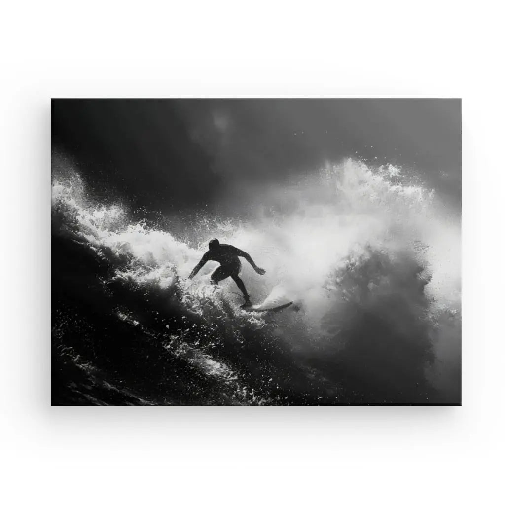 Tableau Surf Océan Noir et Blanc - #tag1# - #tag2#