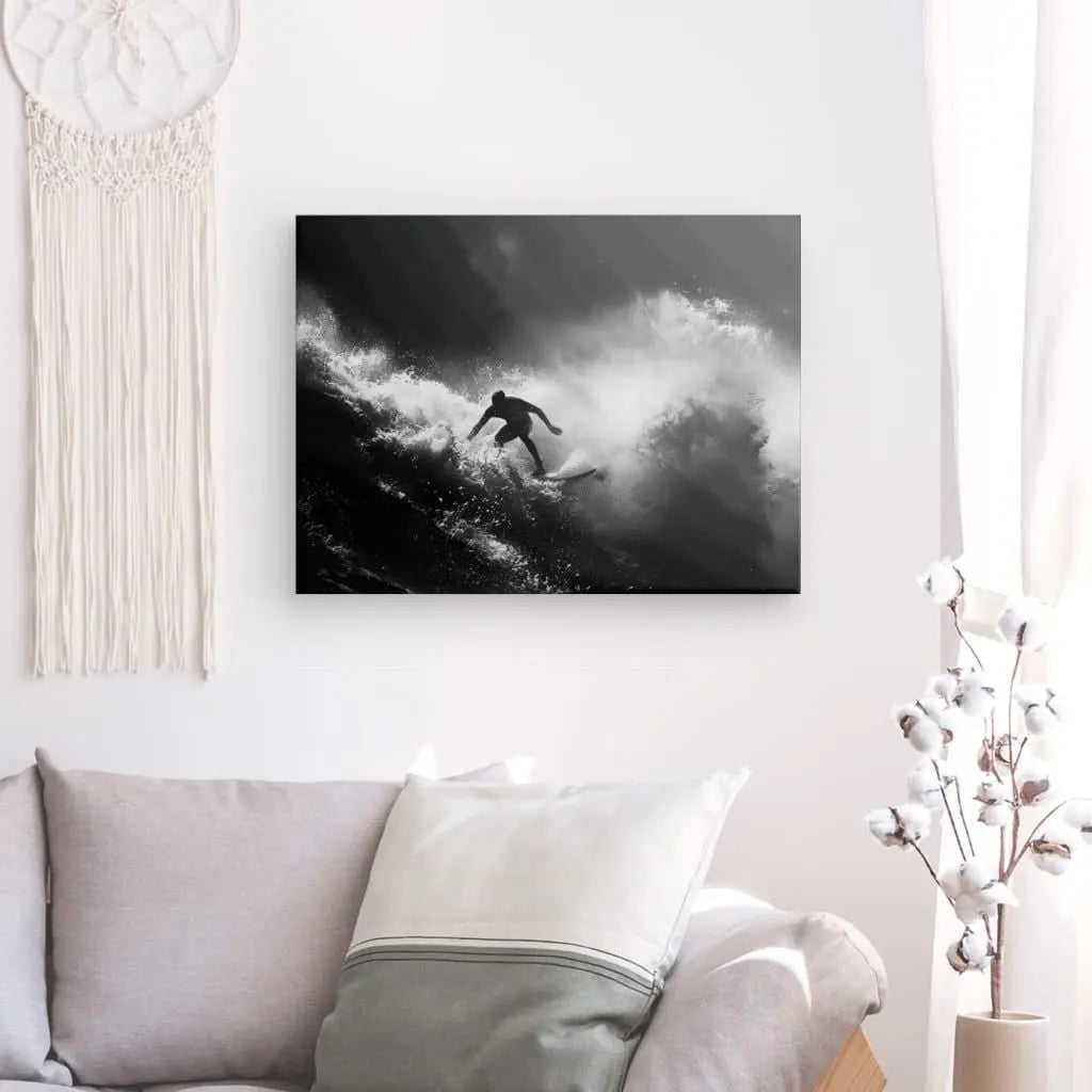 Tableau Surf Océan Noir et Blanc - #tag1# - #tag2#