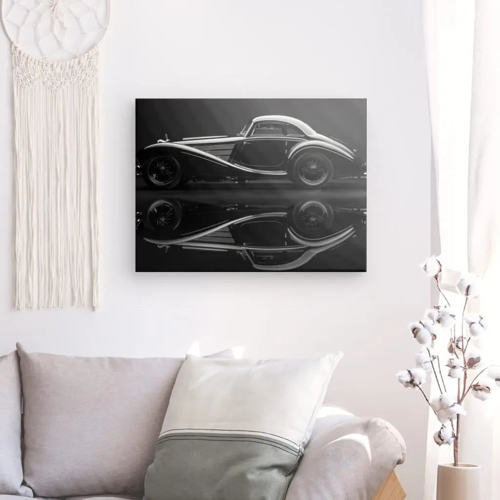 Tableau Voiture Vintage Luxe Automobile Noir et Blanc - #tag1# - #tag2#