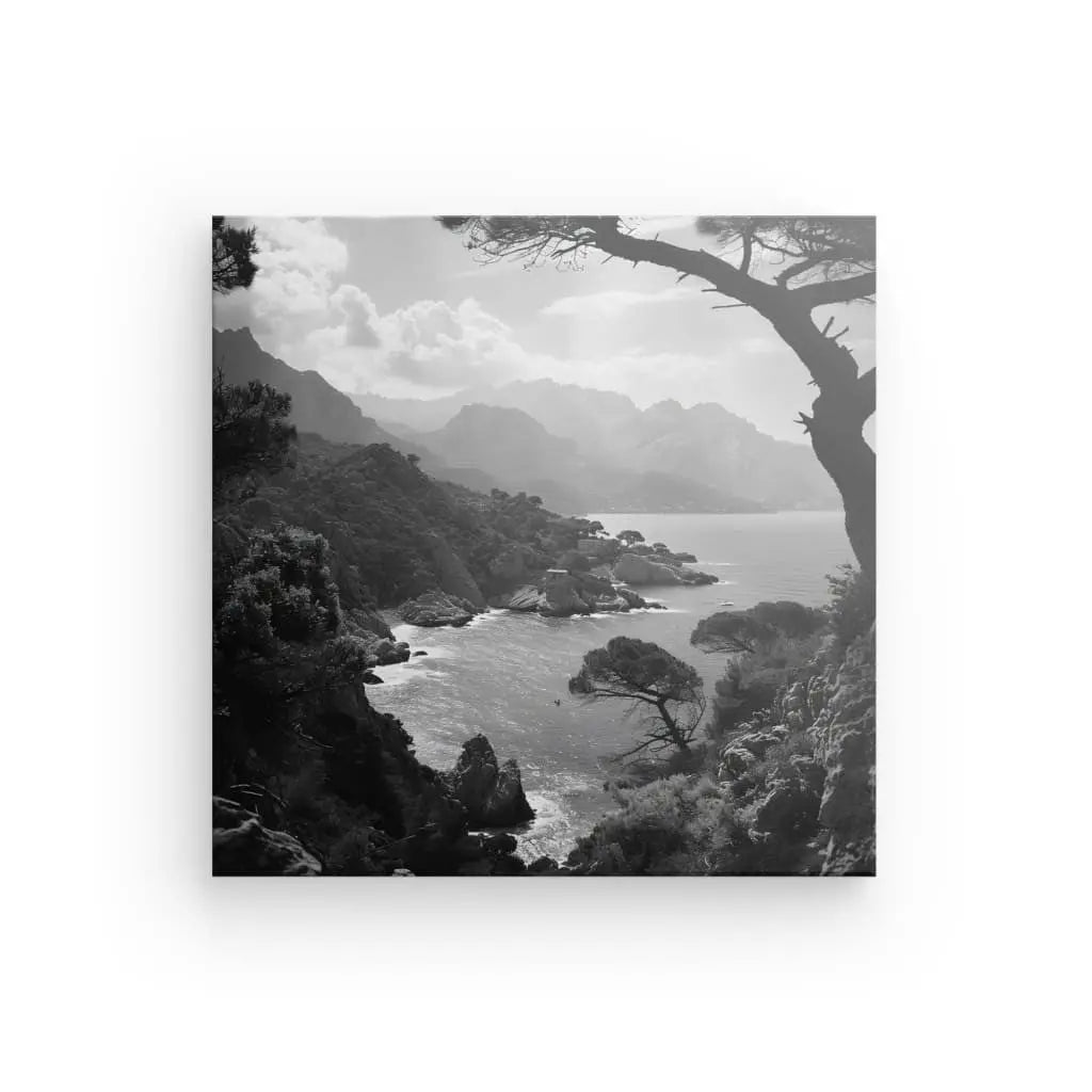 Tableau Paysage Corse Noir et Blanc - #tag1# - #tag2#