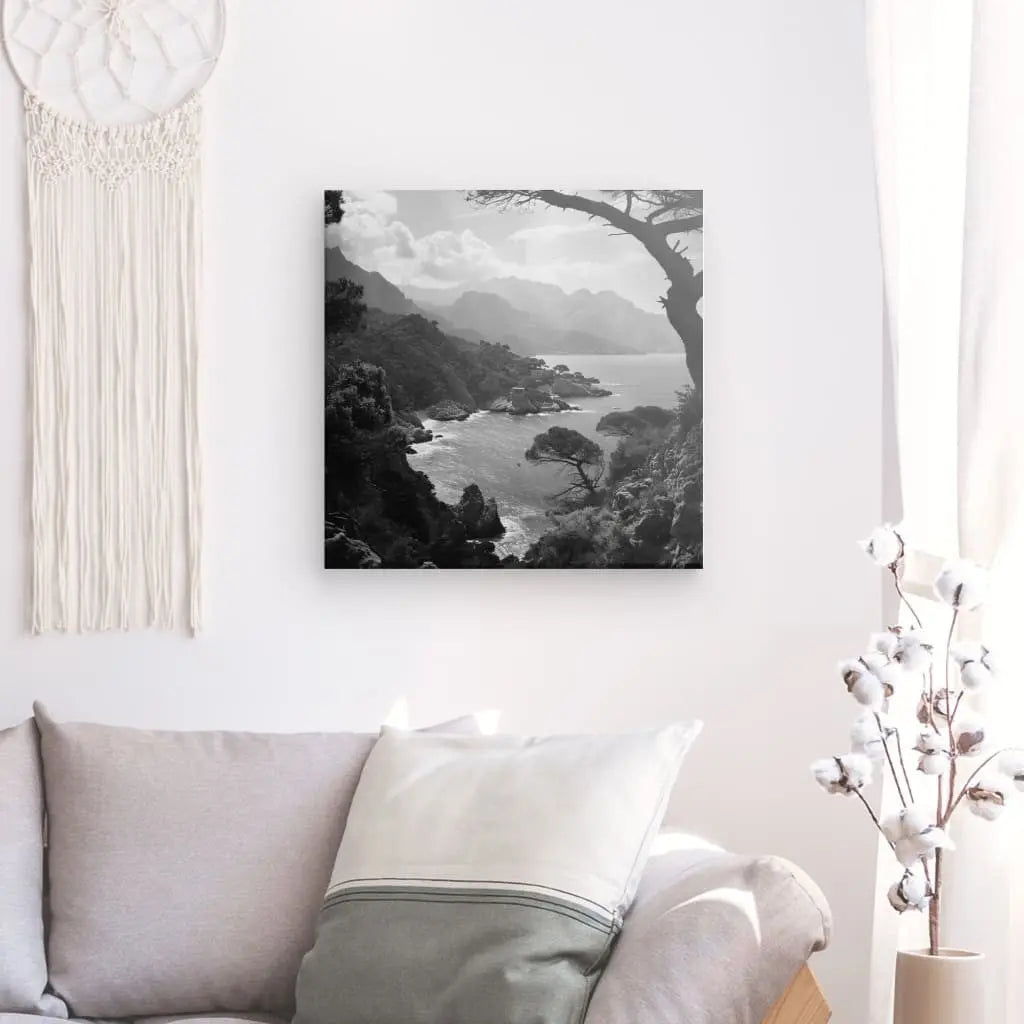 Tableau Paysage Corse Noir et Blanc - #tag1# - #tag2#