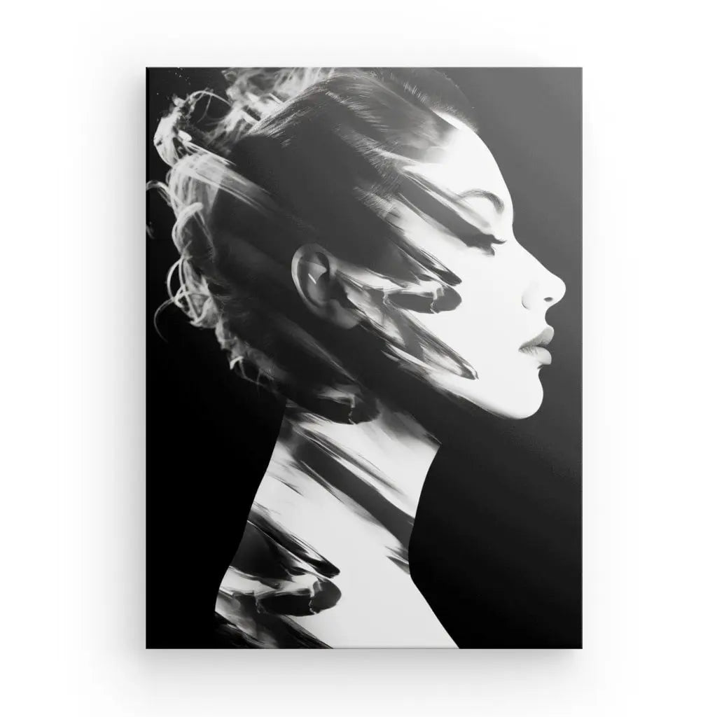 Tableau Profil Femme Moderne Noir et Blanc - #tag1# - #tag2#