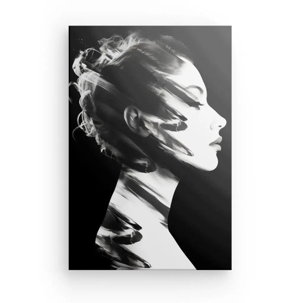 Tableau Profil Femme Moderne Noir et Blanc - #tag1# - #tag2#