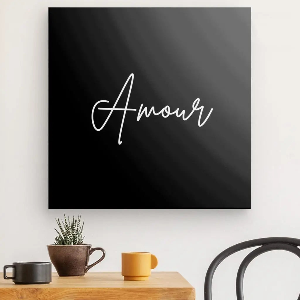 Tableau Minimaliste "Amour" Noir et Blanc - #tag1# - #tag2#