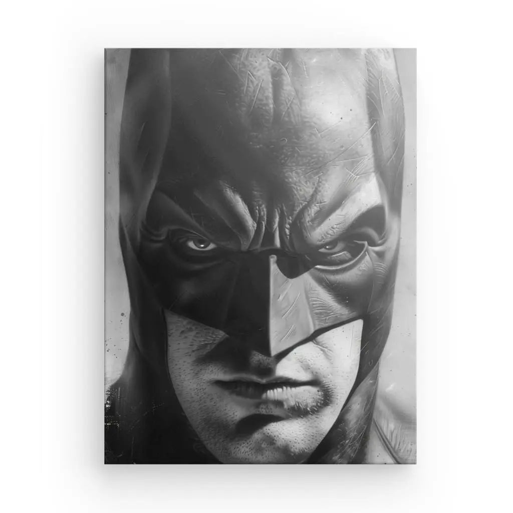 Tableau Portrait Batman Héro Masqué Noir et Blanc - #tag1# - #tag2#