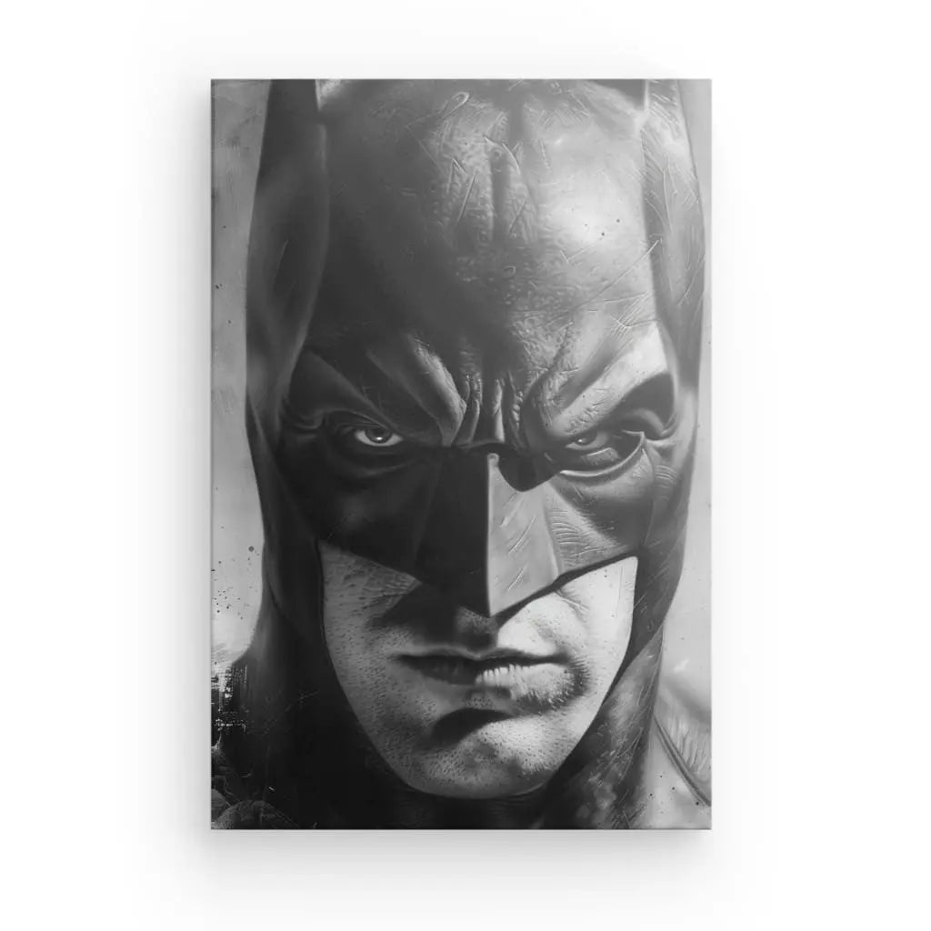 Tableau Portrait Batman Héro Masqué Noir et Blanc - #tag1# - #tag2#