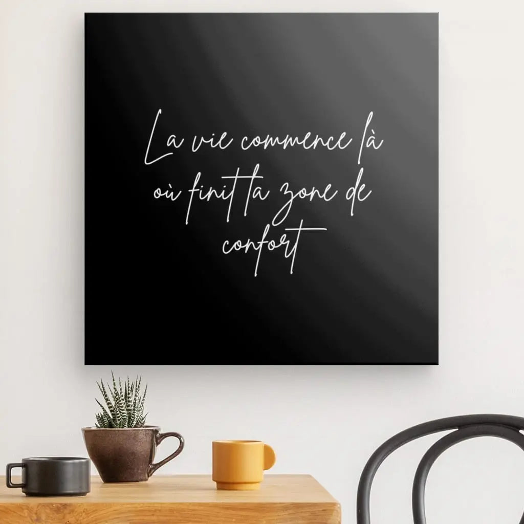 Tableau Citation Zone de Confort Noir et Blanc - #tag1# - #tag2#