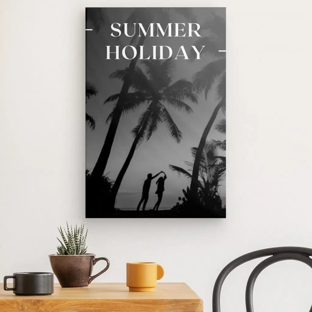 Tableau Vacance d'été Noir et Blanc Palmiers - #tag1# - #tag2#