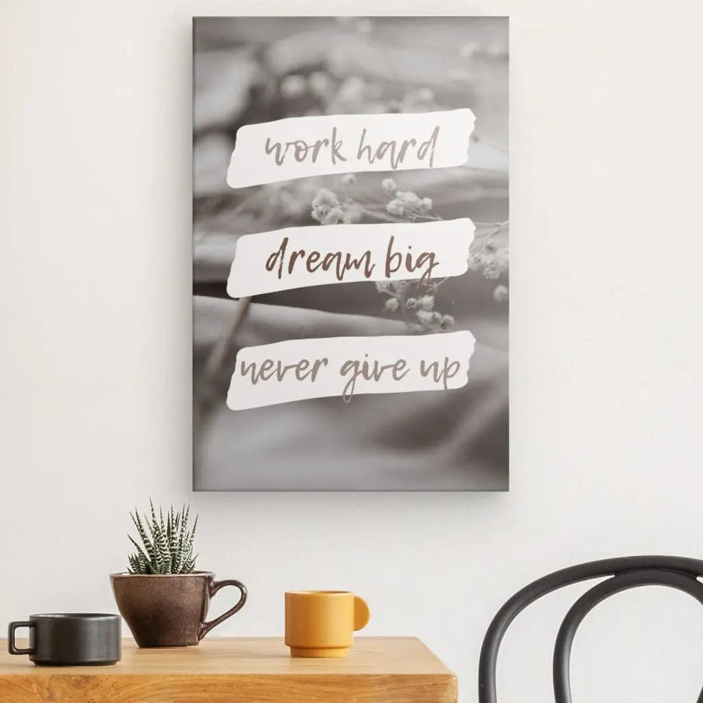 Tableau Citation Work Hard Sépia Monochrome - #tag1# - #tag2#