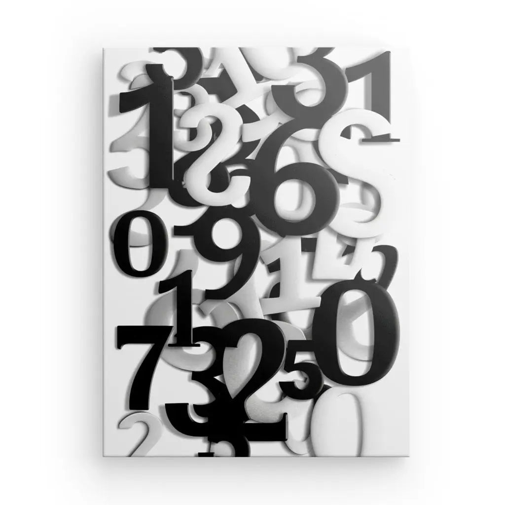 Tableau Numéros Chiffres Noir et Blanc - #tag1# - #tag2#