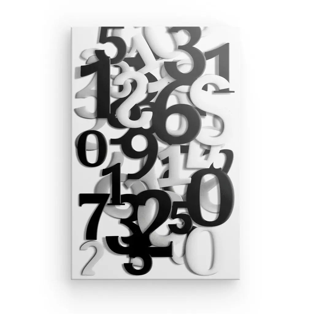 Tableau Numéros Chiffres Noir et Blanc - #tag1# - #tag2#