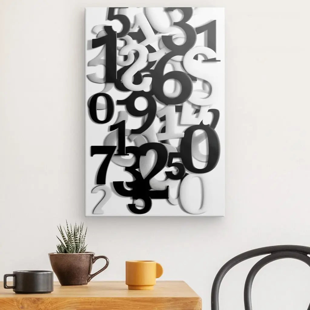 Tableau Numéros Chiffres Noir et Blanc - #tag1# - #tag2#