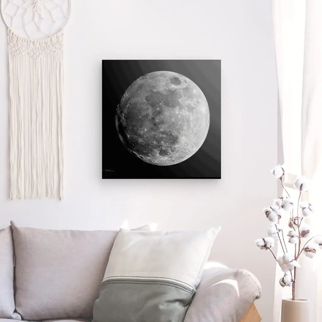 Tableau Lune Gros Plan Noir et Blanc - #tag1# - #tag2#