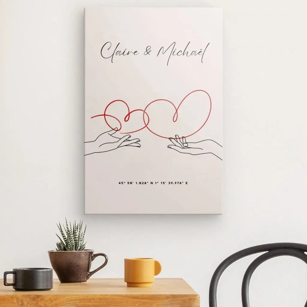Tableau Personnalisé Amour Minimaliste - #tag1# - #tag2#