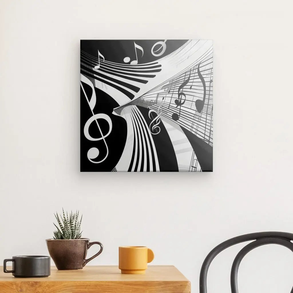 Tableau Notes Musique Noir et Blanc - #tag1# - #tag2#