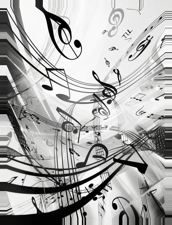 Tableau Crazy Musique Monochrome - #tag1# - #tag2#