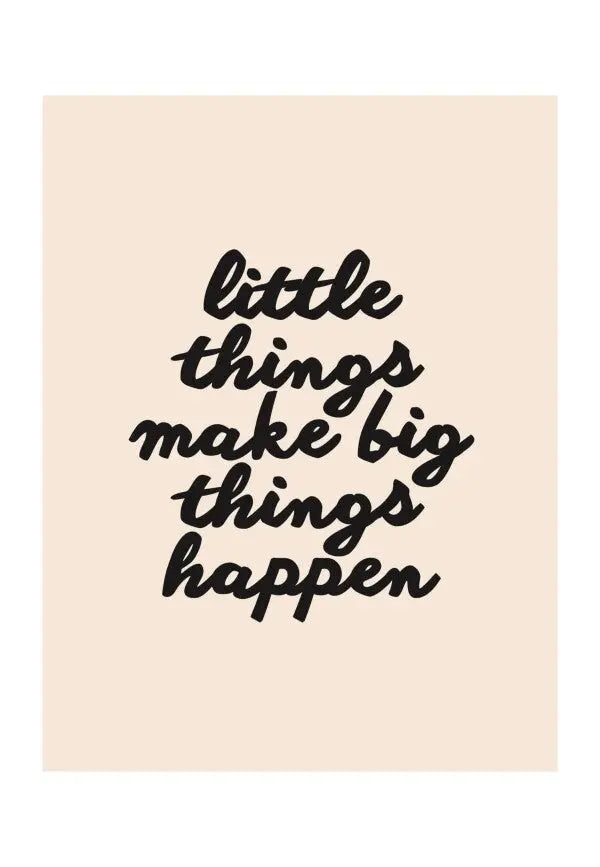 Tableau Citation Little Things Beige Noir Blanc - #tag1# - #tag2#