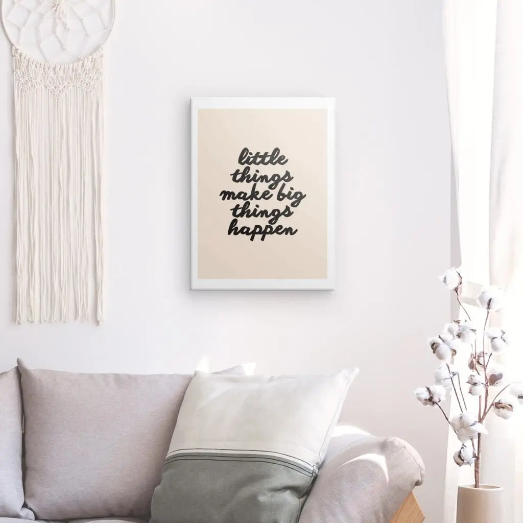 Tableau Citation Little Things Beige Noir Blanc - #tag1# - #tag2#