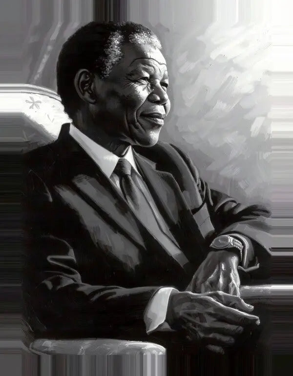 Tableau Peinture Nelson Mandela Noir et Blanc - #tag1# - #tag2#