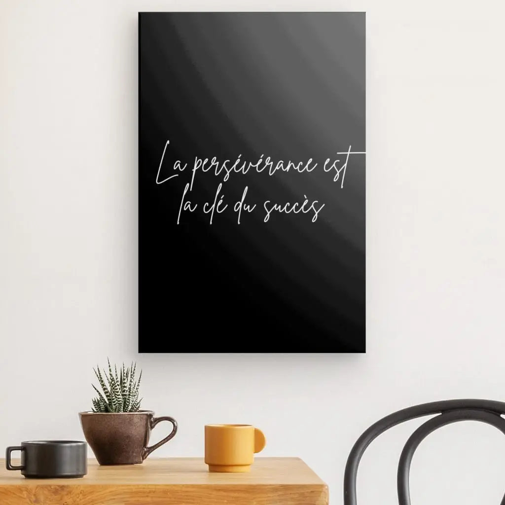 Tableau Citation Persévérance et succès Noir et Blanc - #tag1# - #tag2#